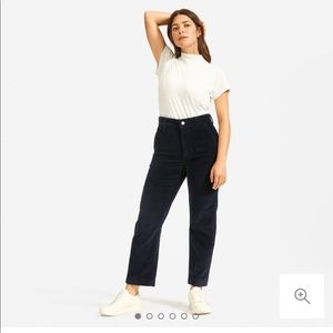 Navy corduroy Everlane straight leg crop size 8